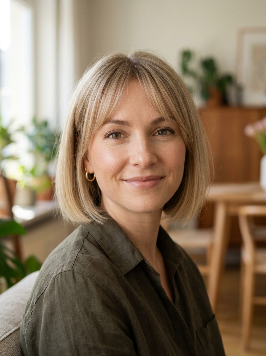 Bob mit Curtain Bangs als Kurze Bob Frisuren für feines Haar Inspiration 2026